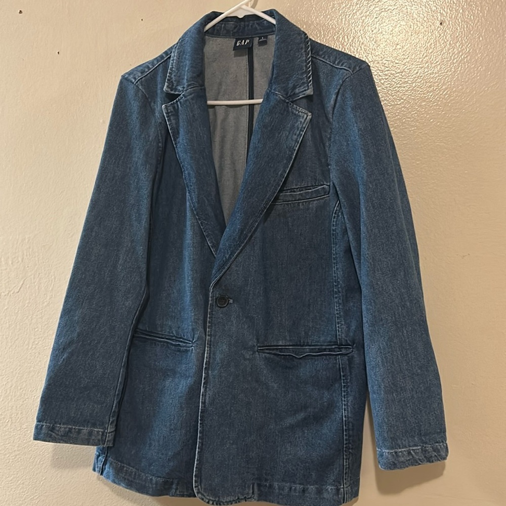 GAP Blue Denim Blazer Jacket
